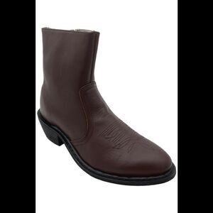 Leather Classics Men's 7-1/2" Western Dress Leather Boots Dark Brown - Medium